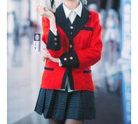 1 pezzo Camicia bianca, giacca rossa, gonna plissettata a quadri, outfit da studentessa, adatto per cosplay di vampiri anime, club, bar, feste, ruolo campus in primavera L,M,S,XSPoliestere