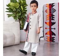 1 pezzo Camicia casual a maniche lunghe stile retrò con stampa Yin Yang a patchwork, adatta per abbigliamento ragazzo, abbigliamento scolastico, adatto per feste di compleanno, feste serali, performan