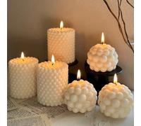 1 pezzo Candela a cilindro a sfera profumata, candela decorativa geometrica da interno creativa per creare atmosfera, decorazione domestica, regalo per il bagno, compleanno, laurea, amico, donna, inve