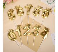 1 pezzo Candela con forma di corona e numeri colorati, decorazione per feste di compleanno, rientro a scuola, San Valentino 7,5,9,2,3,4,6,8,1,0Cera