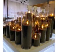 1 pezzo Candela con perla di neve nera da 500g, con stoppino da 45-50, sabbia nera per DIY, cera e sabbia di perle con stoppino, adatta per riempimenti e creazioni, matrimoni, feste, Ognissanti, Natal