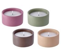 1 Pezzo Candela Decorativa con Vasetto in Cemento a 1 Led 15 x 8 cm 4 Colori