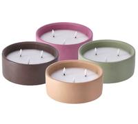 1 Pezzo Candela Decorativa con Vasetto in Cemento a 3 Led 20 x 8 cm 4 Colori