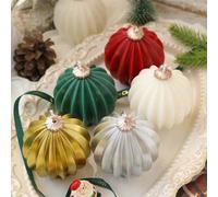 1 pezzo Candela natalizia a sfera stropicciata, candela profumata per decorazione della casa, candela regalo di lusso natalizio, decorazioni natalizie per la casa, regali di Natale Bianco,verde,rosso,