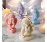 1 pezzo Candela profumata all'angelo, candele colorate in cera di soia naturale, decorazione per la casa e regalo di aromaterapia per le donne Fresia,Pesca bianca,Campanello a vento blu,LavandaCera