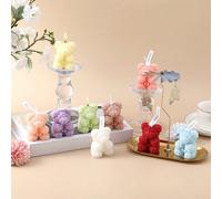 1 pezzo Candela profumata con fiore e orsetto, disponibile in vari colori, adatta come bomboniera per matrimoni, regalo per feste, decorazione camera da letto, decorazioni da tavolo, regali per San Va