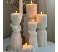 1 pezzo Candela profumata geometrica 3D, candela a pilastro geometrica creativa per decorazione domestica, atmosfera, decorazione per la casa, regalo di compleanno e laurea, regalo per le donne, regal