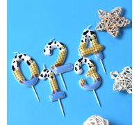 1 pezzo Candele a forma di numeri digitali da 0 a 9 per decorazioni di compleanni in stile cowboy, per principi e principesse, candele da festa creative, per decorare torte di compleanno di alta quali