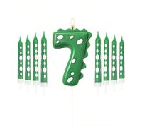1 pezzo Candele di compleanno digitali verdi, modellate a forma di dinosauro, numeri da 0 a 9, candele per feste, per il ritorno a scuola e per la festa di San Valentino Verde 1,Verde 2,Verde 3,Verde 