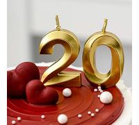 1 pezzo Candelina decorativa per torta di compleanno con numero da 0 a 9, di colore dorato a forma di conchiglia 7,5,9,2,3,4,6,8,1,0Cera