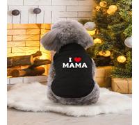 1 pezzo Canotta Traspirante Per Animali Domestici, Estate, per cani / gatti di piccola e grande taglia, Adatto Per Bichon Frise, Bulldog Francese, Pomerania, con stampa 'I Love Mama' L,M,S,XL,XS,XXLGe