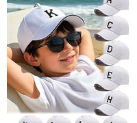1 pezzo Cappellino da baseball con 26 lettere per bambini, cappello da sole per ragazzi/ragazze per uso esterno, quotidiano, protezione UV, alla moda e confortevole 10-14Y,14-16 anni,9-10 anniLettereP