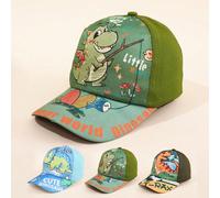 1 pezzo Cappellino da baseball con stampa dinosauro e blocchi di colore per ragazzi - Cappello regolabile con protezione solare per ciclismo estivo, viaggi & corsa Opzione regalo perfetta 3-8YFumettoP