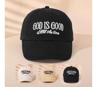 1 pezzo Cappellino da baseball in cotone per giovani e bambini - "DIO È BUONO Sempre" Cappello con ricamo ispirato alla fede, regolabile, adatto per il ritorno a scuola, il gioco casual e la crescita