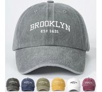 1 pezzo Cappellino da baseball lavato con ricamo BROOKLYN 1631 in stile Y2K per bambini, cappello da sole regolabile adatto per esterno, adatto per primavera/autunno, viaggi, spiaggia, casual 8-12 ann