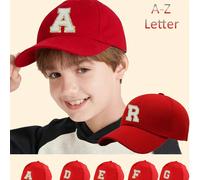 1 pezzo Cappellino da baseball nero per bambini con ricamo a filo dorato a forma di lettera R, stile di design alla moda, berretto snapback, cappello da sole per ragazze e ragazzi 8-12Y,12-16YLettereP