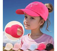 1 pezzo Cappellino da baseball per bambini, adatto per primavera ed estate, berretto con visiera per ragazze, cappello da sole con protezione UV, adatto per code di cavallo, cappello da sole per uso q
