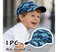 1 pezzo Cappellino da baseball per bambini con motivo a dinosauro blu navy, alla moda e versatile, delicato e leggero per la protezione dal sole, regalo pratico, adatto per bambini dai 3 agli 8 anni p