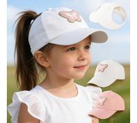 1 pezzo Cappellino da baseball per bambini per primavera ed estate, cappellino da baseball vuoto per ragazze, cappello da sole con protezione UV per code di cavallo, cappello da sole per primavera e a