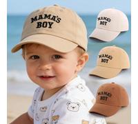1 pezzo Cappellino da baseball per bambino da 6 a 24 mesi "Mama's Boy" con ricamo, cappello da sole per neonati, leggero e confortevole, regolabile, adatto per gioco, spiaggia, attività all'aperto e u