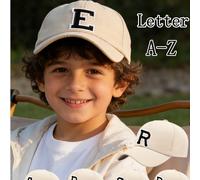 1 pezzo Cappellino da baseball personalizzato con 26 lettere per bambini, cappello da sole regolabile unisex per il tempo libero all'aperto, adatto per bambini da 3 a 16 anni 8-12Y,12-16Y,3-8YLettereP
