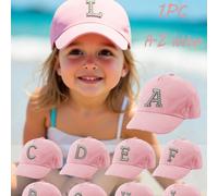 1 pezzo Cappellino da baseball regolabile con lettere da A a Z, adatto per principesse, per viaggi, attività all'aperto e uso quotidiano, regalo di compleanno 1-3YLetterePoliestere