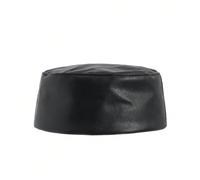 1 pezzo Cappello a scatola in pelle PU vintage, cappello elegante e versatile di colore solido minimalista, adatto per primavera, estate, autunno e inverno Poliuretano