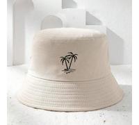 1 pezzo Cappello a secchiello stile Y2K unisex, ricamato con palma, adatto per attività all'aperto, protezione solare e uso quotidiano, cappello estivo da uomo, adatto per attività estive all'aperto c