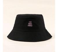 1 pezzo Cappello a secchiello unisex moda ricamato con lettere NO BAD VIBES, traspirante con visiera, adatto per l'uso all'aria aperta e il tempo libero Tagli UnicaLetterePoliestere