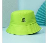 1 pezzo Cappello a secchiello unisex ricamato con la scritta "No Bad Vibes", traspirante e versatile per uso casual all'aperto come protezione solare Tagli UnicaPoliestere