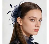 1 pezzo Cappello affascinante da donna, fermaglio per capelli con fiore, rete e piume, copricapo adatto per partecipare a feste del tè, cocktail festa, matrimoni in chiesa e Kentucky Derby Tagli Unica