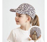 1 pezzo cappello con coda di cavallo per bambini sia alla moda che comodo, con stampa leopardata, protezione solare, adatto per attività all"aperto e l"uso quotidiano. 12-16Y,3-8Ystampa dappertuttoPol