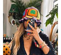 1 pezzo Cappello da pescatore a secchio colorato all'uncinetto in stile Y2K, adatto all'uso quotidiano (colore casuale) Tagli UnicaGraficoAcrilica