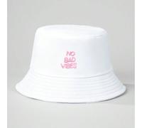 1 pezzo Cappello da secchio unisex traspirante casual con ricamo "NO BAD VIBES", versatile per la protezione solare all'aperto Tagli UnicaLetterePoliestere