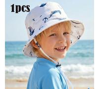 1 pezzo Cappello da sole bianco da marinaio con stampa di ancora per ragazzi 3-8 anni, stile navy minimalista, protezione solare, primavera/estate 3-8YPoliestere