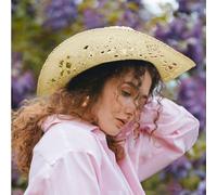 1 pezzo Cappello di paglia estivo, cappello da spiaggia bohémien con conchiglia traforata, cappello da cowboy per viaggi all'aperto e spiaggia, adatto come regalo per la festa della mamma, protezione 