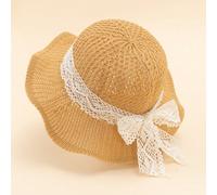 1 pezzo Cappello di paglia per bambini con decorazione floreale, cappello di paglia a tesa larga estivo unisex per bambini, adatto per uso quotidiano casual 2-6Y,1-3Y,1-3 anni beige,2-6 anni beigeCart