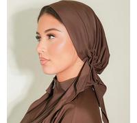 1 pezzo Cappello hijab da donna in tinta unita, stile classico mediorientale arabo, elegante, casual e versatile, con nastro, ampia tesa curva, turbante adatto per uso quotidiano all'aperto, moda mode
