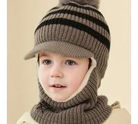 1 pezzo Cappello invernale per bambini, berretto in maglia spesso con protezione per le orecchie, in pile caldo, cappello balaclava antivento per bambini e bambine, adatto per bambini da 3 a 8 anni, p