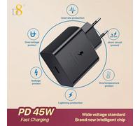 1 pezzo Caricabatterie da parete USB-C da 45W, ricarica super veloce, compatibile con iPhone 16/15/15 Pro Max/14/13/12/Pro Max/Mini 11/Air 2023, Pro 2023/Air 5, Galaxy, Pixel, Air/Pro, Serie Galaxy/No