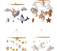 1 pezzo Carillon in legno per culla, Mobile neutro per culla, Adatto per la decorazione della camera del bambino, Baby shower, Anniversari del bambino Campana del letto nuvola,Campanello per letto per