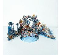 1 pezzo Carta d'auguri 3D con tema da sirena, blu e viola, città sommersa da sogno, apertura a 90° con doppia porta, taglio laser, tema magico sottomarino, regalo per lei, ragazze, amiche, feste e occ