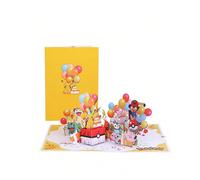 1 pezzo Carta d'auguri pop-up 3D a tema Pokemon, carta d'auguri per compleanno a tema anime con busta, carta d'arte in carta con Pikachu e Charizard, regalo per bambini/fan, decorazione per feste Ritr