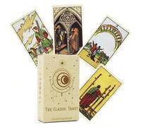1 pezzo Carte da gioco da tavolo: 78 carte di divinazione classiche con guida per principianti, giochi di divinazione portatili, carte di divinazione, regali da gioco Carta tessile