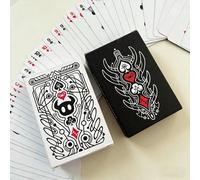 (1 pezzo) Carte da gioco di Hollow Knight (6x9 cm), design bianco e nero, regalo per serate di gioco, mazzo di 54 carte a tema Hollow Knight bianco,neroCarta tessile