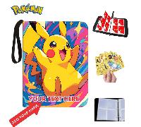 1 pezzo Carte personalizzate Pokémon con varie opzioni, personalizzabili con il tuo testo e il tuo nome, supporto incluso, con personaggi come Pikachu, piccolo drago di fuoco, Jenny, Mewtwo, Eevee ecc