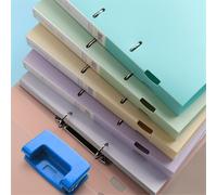 1 pezzo Cartella ad anelli da 4 con 2 fori formato A4, organizer con doppio strato rimovibile per documenti, esami e documenti, articoli per il ritorno a scuola, forniture scolastiche blu,verde,Viola,