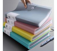 1 pezzo Cartella semi-trasparente, raccoglitore con pagine trasparenti inseribili, cartella documenti con chiusura a scatto, scatola portaoggetti multicolore, raccoglitore ricaricabile multiformato, 2