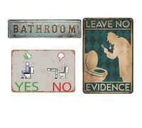 1 pezzo, Cartello in latta metallica 'Leave No Evidence Detective Toilet' Decorazione da parete vintage retrò divertente per bar, pub, caffetteria, stanza di fattoria Placca metallica poster 12 x 8 po