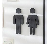 1 pezzo Cartello in legno per il bagno, targa per toilette con stile verticale, cartello per l'Unisex per la toilette 1 pezzo maschio,1 pezzo femmina,2 pezzi per uomo e donnaLegno
